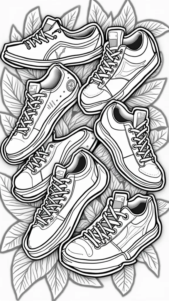 coloring page sneakers